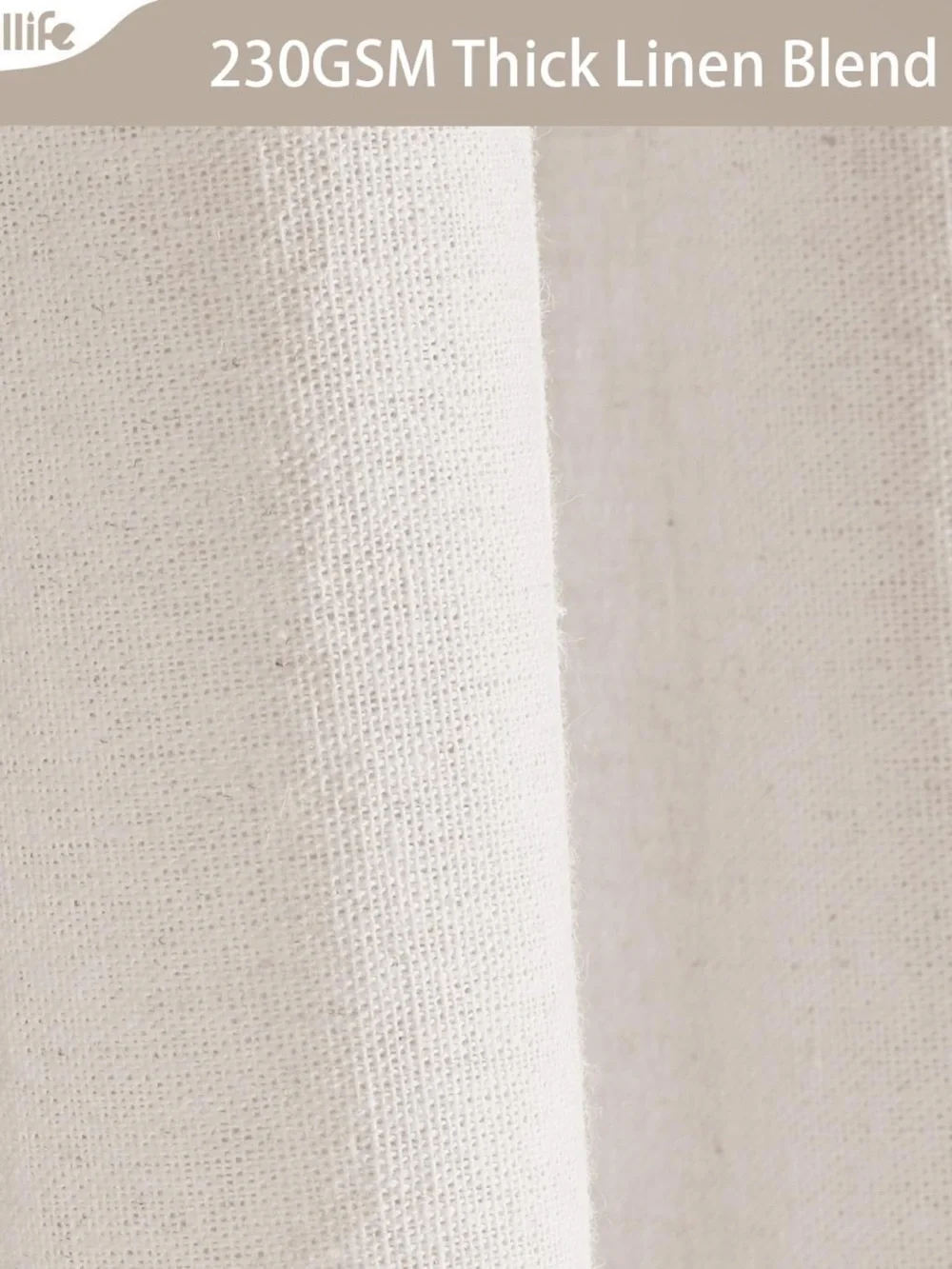Farmhouse Boho Shower Curtain Ruffle Linen Shower Curtain Cream 72
